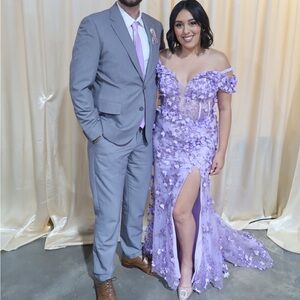 Purple formal floral dress